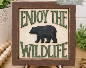 Enjoy the Wildlife | Layered Wood Sign Paint Kit | Interchangeable Tile
