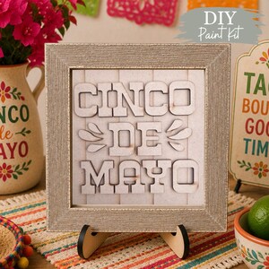 Kit de peinture DIY pour le Cinco de Mayo : insert échelle/cadre interchangeable