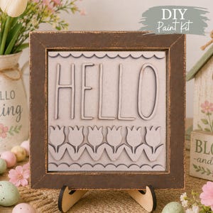 Kit de pintura DIY "Hola Primavera": Escalera/Marco intercambiable