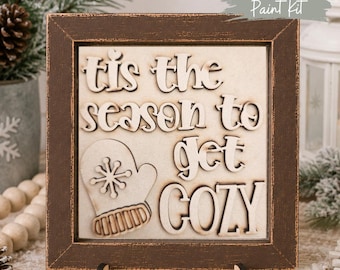 DIY「Tis the Season」サインペイントキット：交換可能な冬の装飾インサート