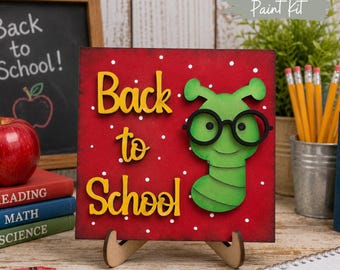 DIY Bookworm Back to School Paint Kit: Interchangeable Ladder/Frame Insert