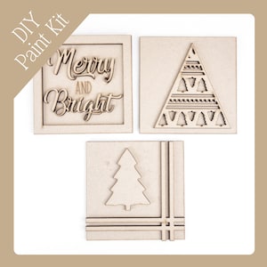 DIY Weihnachtsschild Minis Paint Kit: Lasergeschnittenes Holzdekor