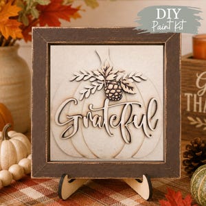DIY Grateful Pumpkin Sign Paint Kit: Thanksgiving Decor, Interchangeable Ladder/Frame Tile