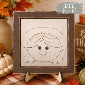 DIY Pilgrim Girl Thanksgiving Sign Paint Kit: Holiday Craft, Interchangeable Ladder/Frame Tile