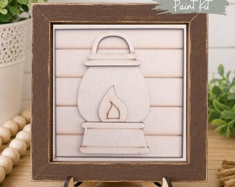 Camping Lantern DIY Paint Kit | Camping Decor | Laser Cut Wood Craft Kit | Rustic Camp Sign | Summer DIY