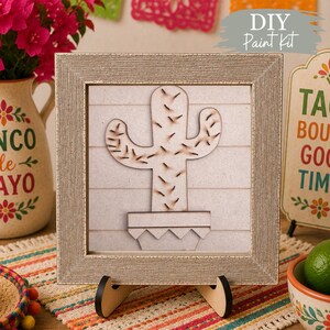 DIY Cinco De Mayo Cactus Paint Kit: Interchangeable Ladder/Frame Insert
