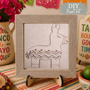 Kit de peinture pour piñata âne à faire soi-même pour le Cinco de Mayo : insert échelle/cadre interchangeable