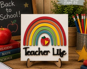 DIY Teacher Life Rainbow Paint Kit: Interchangeable Ladder/Frame Insert