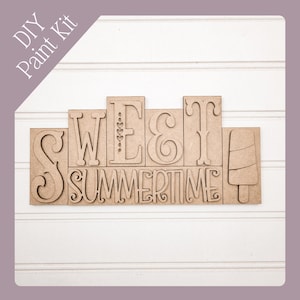 Sweet Summertime Popsicle Sign Paint Kit: Laser Cut Wood Decor