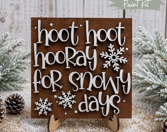 DIY Winter Owls Hoot Hoot Hooray for Snowy Days Paint Kit: Interchangeable Ladder/Frame Insert