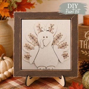 DIY Thanksgiving Turkey Sign Paint Kit: Interchangeable Ladder/Frame Tile