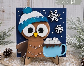 DIY Winter Owls Hot Cocoa Owl Paint Kit: Interchangeable Ladder/Frame Insert
