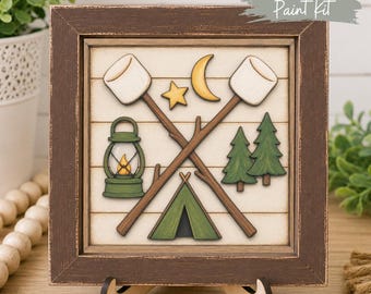 Life Is Better Around the Campfire DIY Paint Kit | Camping Decor | Laser Cut Wood Craft Kit | Rustic Camp Sign | Summer DIY