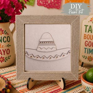 Kit de peinture DIY Cinco De Mayo Sombrero : insert échelle/cadre interchangeable