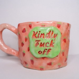 Handmade Pinch Pot Ceramic Mug | Funny Slogan