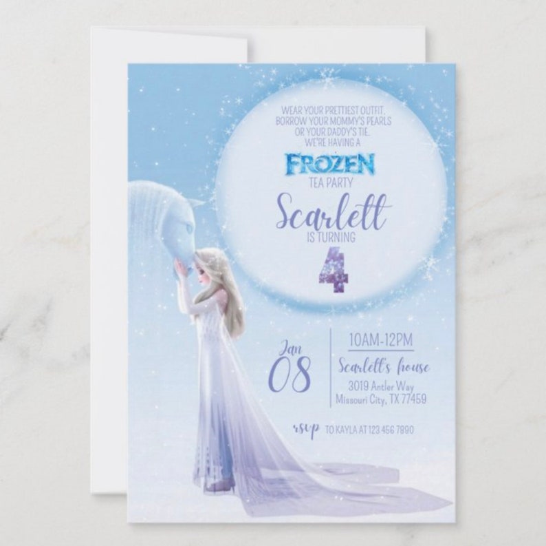Frozen Tea Party Invitation. Frozen 2. Digital Frozen Invite. Elsa