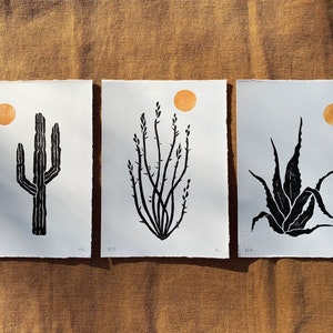 Set of 3 | Desert Series | Block Prints