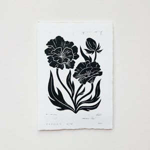 Poppies | Floral Series | Original Block Print