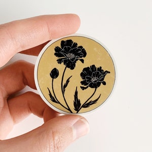 Poppy Flower Sticker | Botanical Illustration
