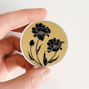 Poppy Flower Sticker | Botanical Illustration