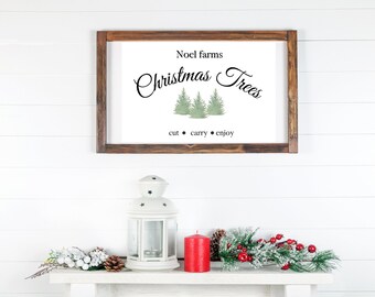 Christmas Tree Farm Sign, Minimalist Holiday Wall Art (Digital Download)