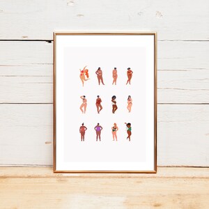 Woman printable, boho home decor, female body, modern wall art, body positivity, female empowerment, feminism wall art, female form, her