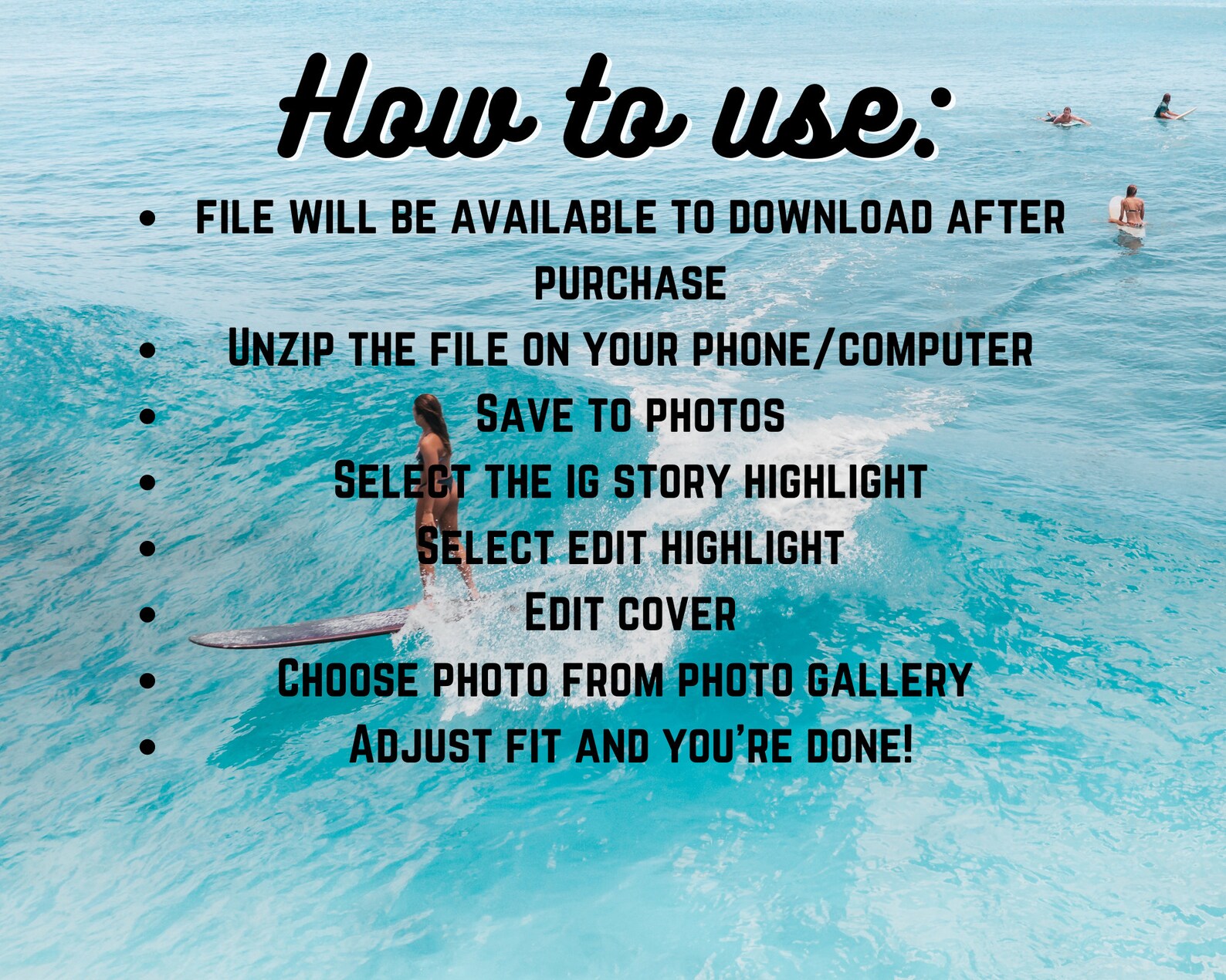 Summer and Surf Instagram Highlight Covers, Summer Instagram Template