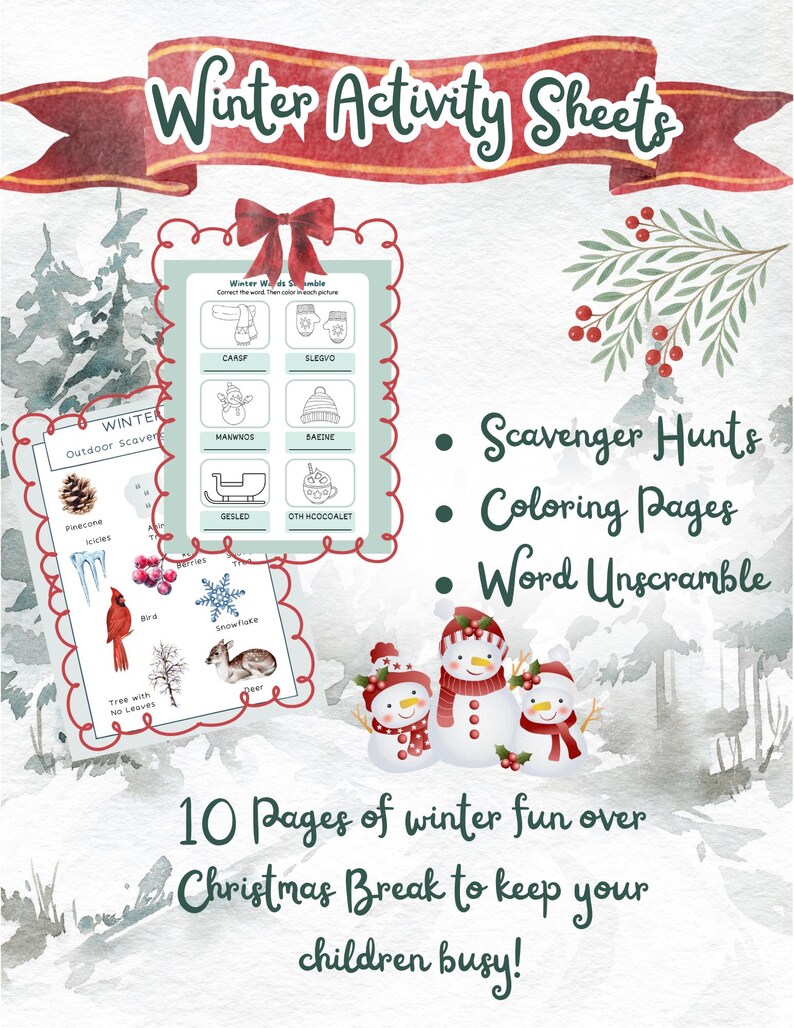 Winter Scavenger Hunt Activity Kit (printable) - Etsy