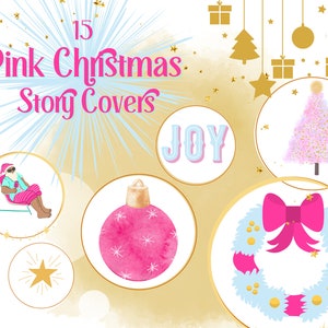 Christmas instagram highlight covers, pink christmas, story icons, ig highlights, boho christmas, christmas instagram template, ig holiday