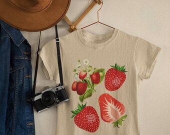 Strawberry Shirt Fairy Kei Aesthetic Cottagecore Art Cottage Core Grandma Sweatshirt Botanical Clothing Gardener Strawberry Dress Plants