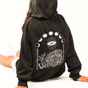 Witchy Alt Clothing Occult Clothing Witchy Aesthetic Tarot Clothing Witch Hoodie Oversized Hoodie Evil Eye Print Eye of Horus Trendy Hoodie