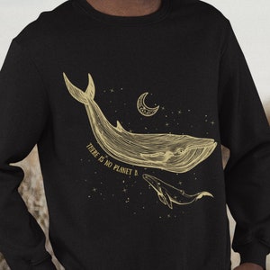 Koszulka Whale Art Celestial Estetyczna bluza Oversized Bluza z nadrukiem zwierzęcym Bluza aktywistyczna Koszulka Kindness Koszulka Environment