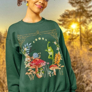 Goblincore Clothing Mushroom Shirt Mori Kei Alt Clothing Magic Mushroom Tshirt Garden Shirt Cottagecore Clothes Toad Cute Frog Gifts Nature