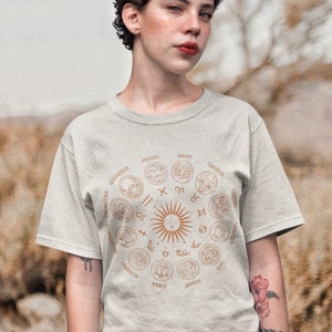 Naissance graphique Constellation chemise astrologie graphique surdimensionné t-shirt astrologie chemise horoscope cadeaux sorcellerie chemises anniversaire chemise zodiaque t-shirt