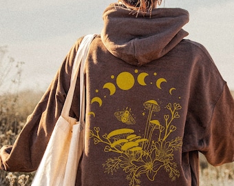 Moth Hoodie, Death Head Moth, Alt Clothing, Mushroom Hoodie
