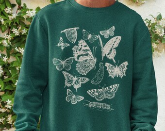 Butterfly Top Aesthetic Sweatshirt Oversized Sweatshirt Art Hoe Soft Aesthetic Luna Moth Y2k Top Edgy Clothing Cottagecore Clothing