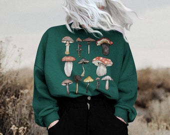 Aesthetic Sweatshirt Mushroom Shirt Cottagecore Clothing Plant Lady Dark Academia Mori Kei Mori Girl Oversized Sweatshirt Mushroom Sweater