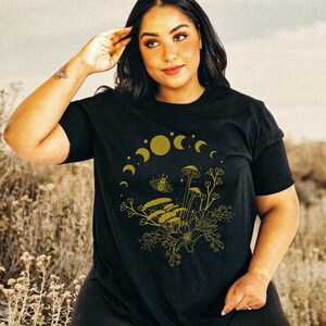 Moth Mushroom Shirt Cottage Core Fairy Goblincore Cottagecore Shirt Goblincore Alt Clothing Dark Academia Deathhead Moth Shirt Witchy Witch