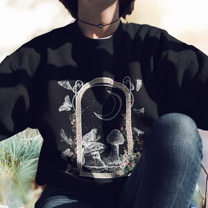 Goblincore Cottagecore Kleidung Niedlicher Frosch Bequemes Sweatshirt Kröte Cottagecore Pullover Tier Sweatshirt Pilz Kleidung Zauberpilz