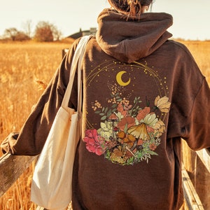 Mushroom Hoodie Cottage Core Clothing Cottagecore Alt Hoodie Fairy Aesthetic Plants Hoodie Vintage Fairy Hoodie Goblincore Fairy Hoodie