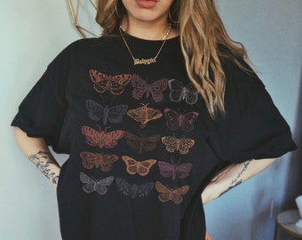 Oversized Tshirt Butterfly Tshirt Butterfly Top Hiking Shirt Oversized T Shirt Cottagecore Clothing Y2K Clothing Aesthetic Dark Academia