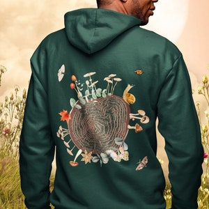 Forest Ring Mushroom Hoodie Trendy Hoodie Aesthetic Hoodie Cottagecore Hoodie Dark Academia Hoodie Fairycore Grunge Moth Hoodie Goblincore