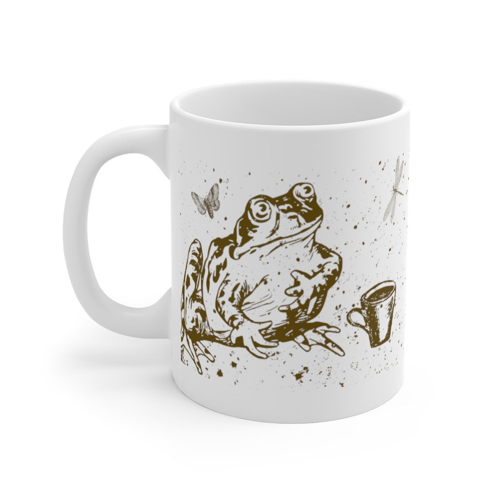 Frog Mug Cute Frog and Toad Mug Forest Mug Mushroom Mug Frog Etsy UK