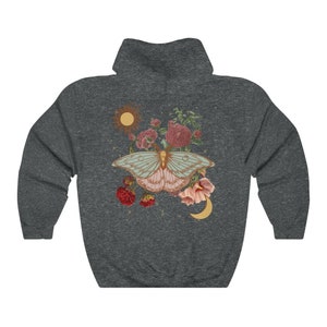 Fairycore clothing Goblincore Cottagecore Sweater Alt Clothing Alternative Clothing Cottagecore Clothing Luna Moth Trendy Oversized Hoodie image 5