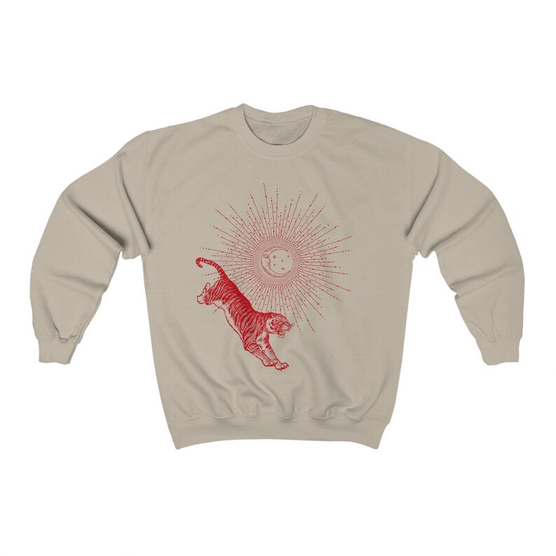 Aesthetic Sweatshirt Kawaii Clothes Edgy Clothes Trendy Sweatshirt Animal Sweatshirt Tiger T Shirt Vintage Oversized Sweatshirt y2k Clothing image 3
