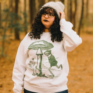Cottagecore Kleidung Niedlicher Frosch Goblincore Bequemes Sweatshirt Kröte Cottagecore Pullover Tier Sweatshirt Pilz Kleidung Mori Mädchen Pilz