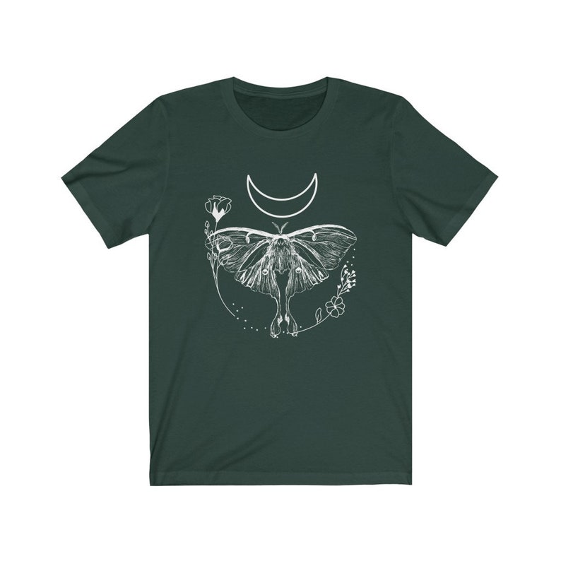 Luna Moth Dark Academia Goblincocore Moon Abbigliamento Botanical Shirt Withcy Abbigliamento Celestial Shirt Cottagecore Abbigliamento Witchy Things immagine 6