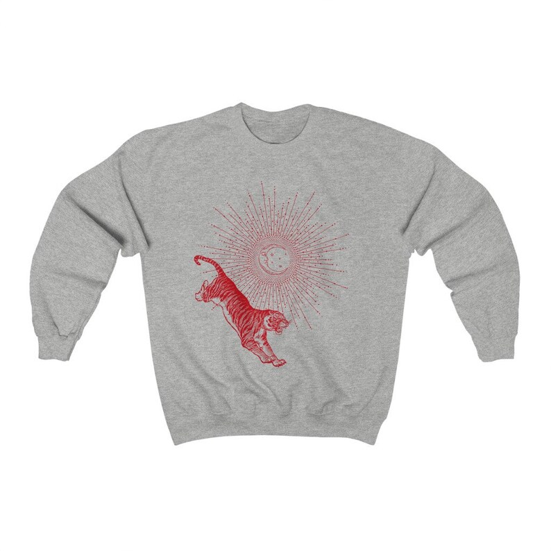 Aesthetic Sweatshirt Kawaii Clothes Edgy Clothes Trendy Sweatshirt Animal Sweatshirt Tiger T Shirt Vintage Oversized Sweatshirt y2k Clothing image 5