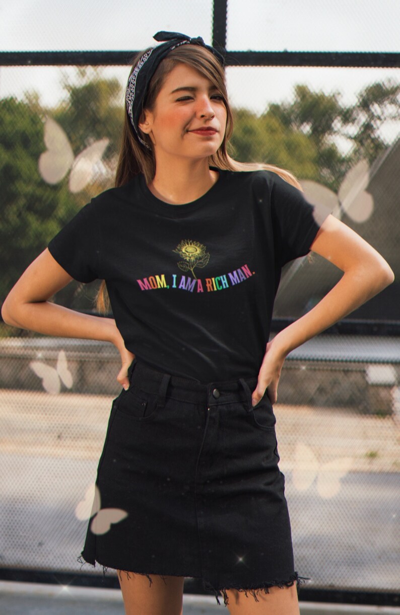 Mom I am A Rich Man Girl Y2k Clothing Y2K Top Tumblr Clothing Powerful Women Female Empowerment Women Empower Shirt Alternative Clothing image 1