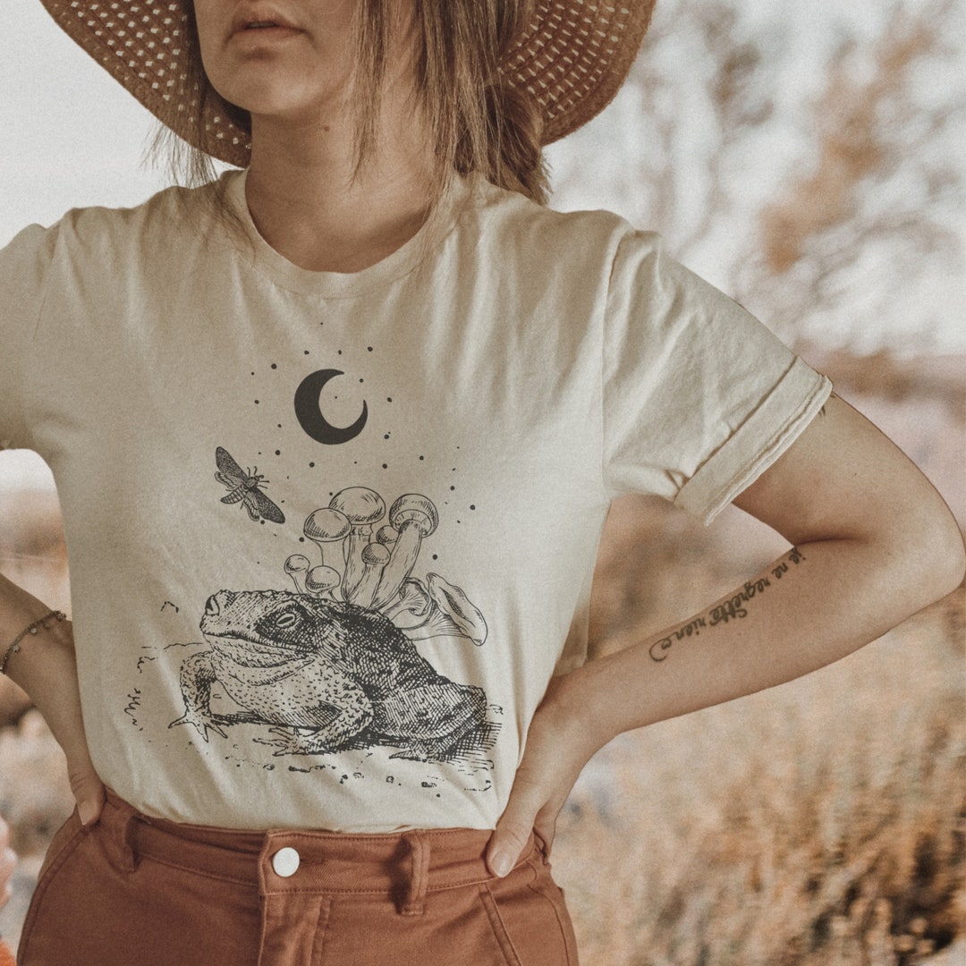 Frog and Toad Frog Print Magic Mushroom Garden Shirt